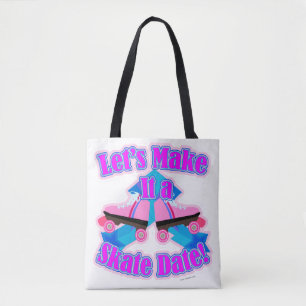 Een Schaatsdate Fun Roller Schaats Herinneringen Tote Bag