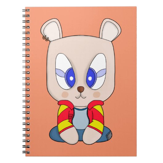 Een schattig en stijlvol beer met een oorpiercing notitieboek (Voorkant)