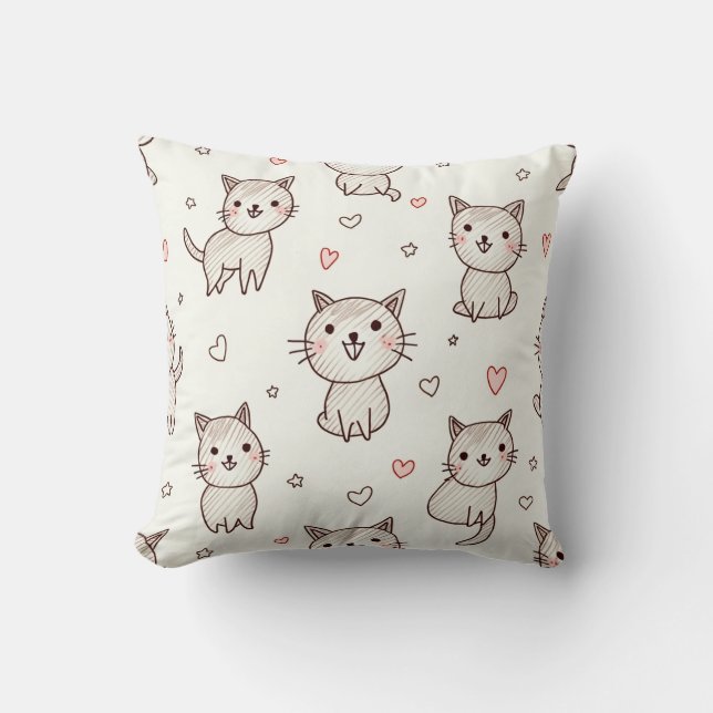 Een schattig kattenvormig kussen (Voorkant)