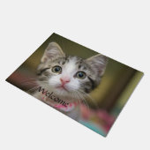 Een schattig kitten met groene ogen deurmat (Schuin)