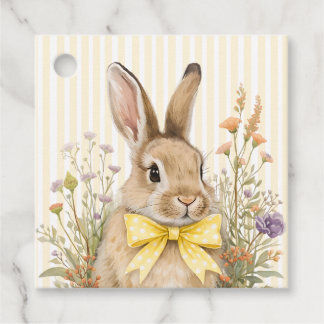 Een schattig klein bloemenkonijn Geel lint babyfee Bedankjes Labels