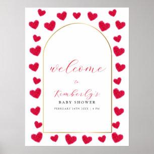 Een Schattig Klein Liefje Boog Baby Shower Welkom  Poster
