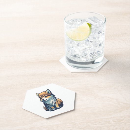 Een schattig klein puppy kartonnen onderzetters (Insitu)