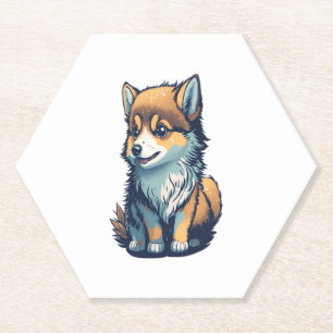 Een schattig klein puppy kartonnen onderzetters