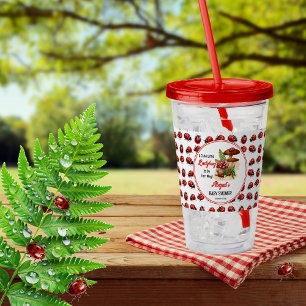 Een schattig lieveheersbeestje is op weg naar het  acryl drinkbeker
