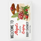 Een schattig lieveheersbeestje is op weg naar het spandoek (Verticaal)