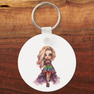 Een Schattig Meisje Halloween Design Collectie 11 Sleutelhanger