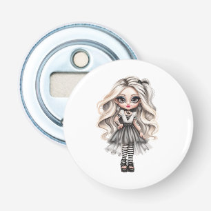 Een Schattig Meisje Halloween Design Collectie 12 Button Flesopener