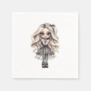 Een Schattig Meisje Halloween Design Collectie 12 Servet