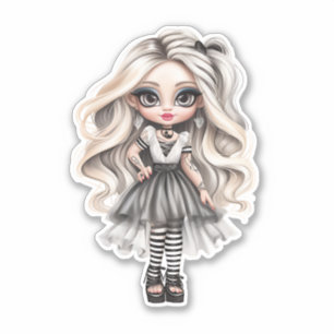 Een Schattig Meisje Halloween Design Collectie 12 Sticker