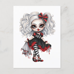 Een Schattig Meisje Halloween Design Collectie 7 Uitnodiging Briefkaart