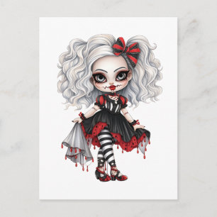 Een Schattig Meisje Halloween Ontwerp Collectie 7 Feestdagenkaart