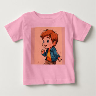 Een schattig onschuldig jongetje in tshirt voor ba