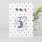 Een schattig ontwerp van 3 maanden met Dino op pas (Staand voorkant)