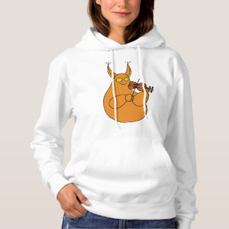 Een schattig oranje muzikaal monster dat viool spe hoodie