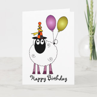 Een schattig schaap op feesttijd. kaart