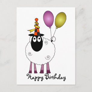 Een schattig schaap op feesttijd. uitnodiging briefkaart