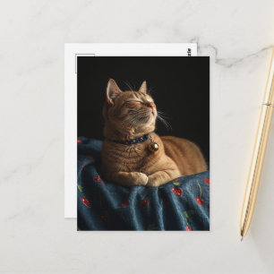 Een Schattig Slaperig Oranje Katje Briefkaart