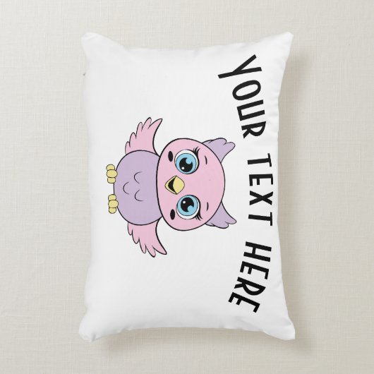 Een schattig uilenontwerp - voeg je eigen tekst to accent kussen (Voorkant(Verticaal))