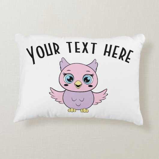 Een schattig uilenontwerp - voeg je eigen tekst to accent kussen (Achterkant)