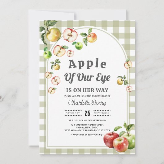 Een schattige appel van ons Baby shower Kaart (Voorkant)