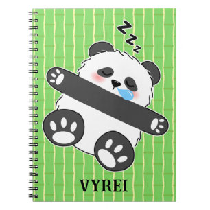 Een schattige baby panda die vredig slaapt notitieboek