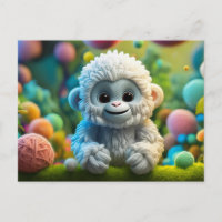 Een schattige baby Yeti gemaakt van garen