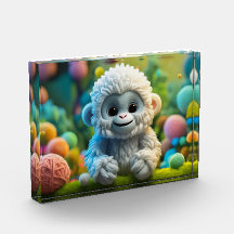 Een schattige baby Yeti gemaakt van garen