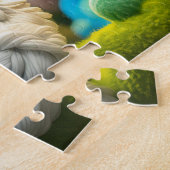 Een schattige baby Yeti gemaakt van garen Legpuzzel (Zijkant)