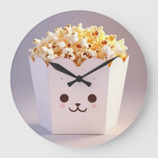 Een Schattige bad van popcorn Grote Klok (Voorkant)