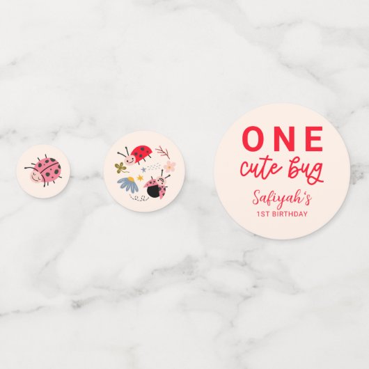 Een Schattige Bug Ladybug verjaardagsfeestje Confetti (Voorkanten)