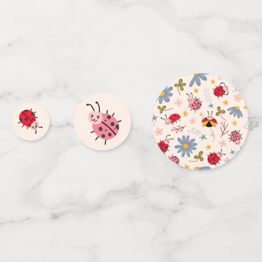 Een Schattige Bug Ladybug verjaardagsfeestje Confetti (Achterkanten)