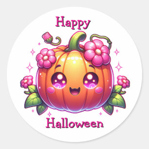 Een Schattige Chibi pompoen Fijne Halloween Ronde Sticker