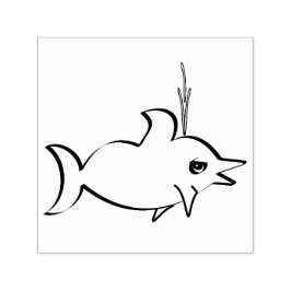 Een schattige dolfijn  zelfinktende stempel