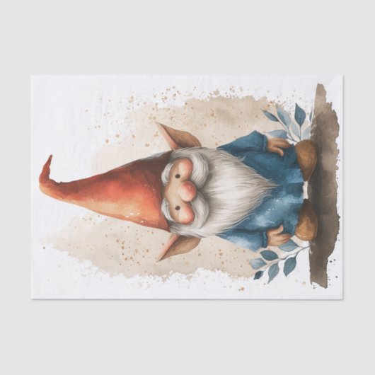 Een Schattige gnoom Tissuepapier (Voorkant)