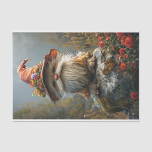 Een Schattige gnoom Tissuepapier (Voorkant)