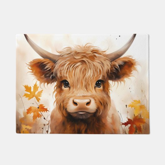 Een Schattige Highland Koe Series Design 1 Deurmat (Voorkant)