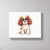 Een schattige hond koning Charles Spaniel Canvas Afdruk (Voorkant)