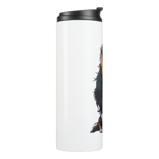 Een schattige hond koning Charles Spaniel Thermosbeker (Gedraaid links)