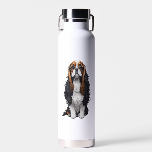 Een schattige hond koning Charles Spaniel Waterfles (Voorkant)