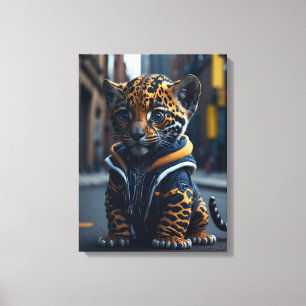Een schattige Kawaii kleine hyper realistische bab Canvas Afdruk