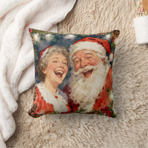 Een Schattige Kerstman en Mevrouw Claus Ouderwetse Kussen