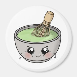 Een schattige kom matcha thee - Kawaii Magneet