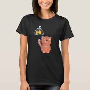 Een Schattige Oranje Kat Die Denkt Aan Een Vis Die T-shirt