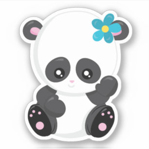 Een schattige panda sticker