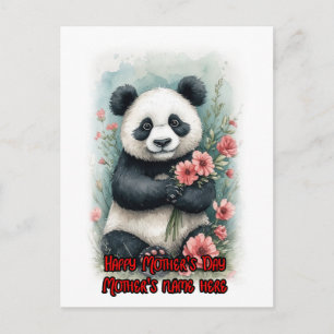 Een schattige panda wenst je een gelukkige Moederd Feestdagenkaart