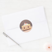 Een Schattige plakje cheesecake Ronde Sticker (Envelop)