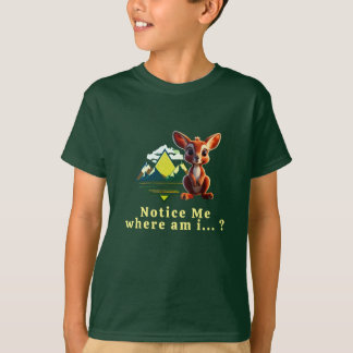 Een schattige rode baby kangoeroe met grote ogen t-shirt