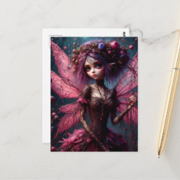 Een schattige Roze Fee Briefkaart