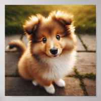 Een schattige Shetland Sheepdog puppy